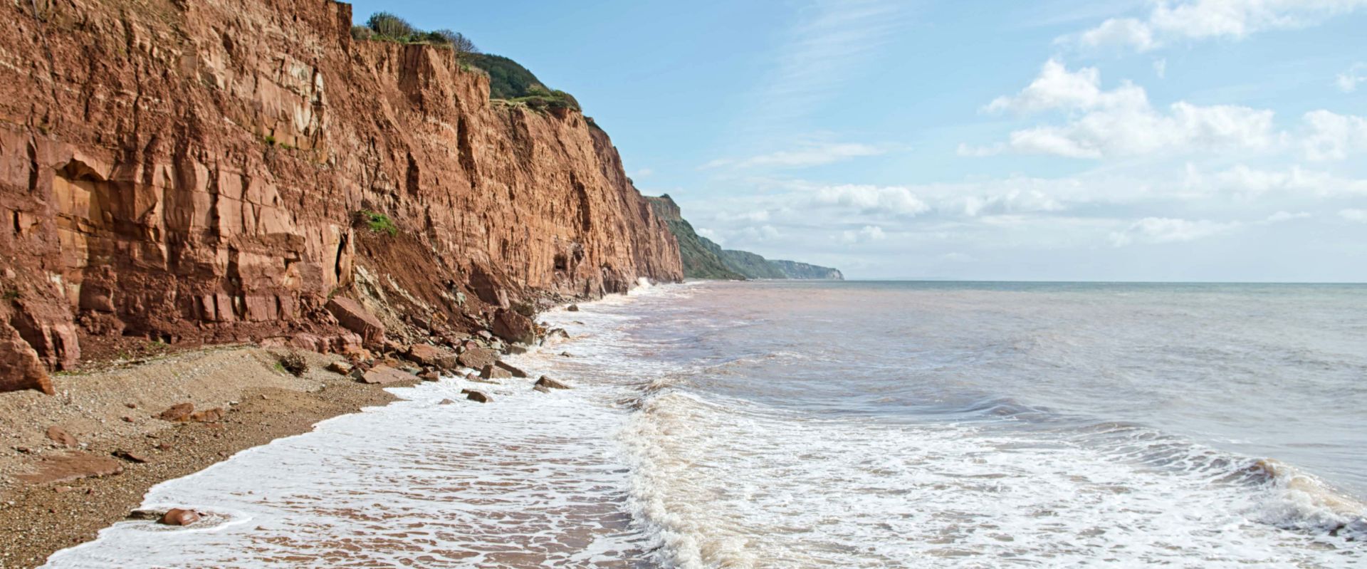 The red sandstone cliffs at Sidmouth