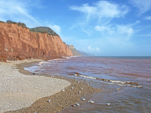 Looking along the coast at Sidmouth